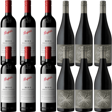 LANGTONS PENFOLDS Bin 8 Shiraz Cabernet and DANDELION VINEYARDS Firehawk Of Mclaren Vale Shiraz Bundle 12 Pack MV Case image number 0